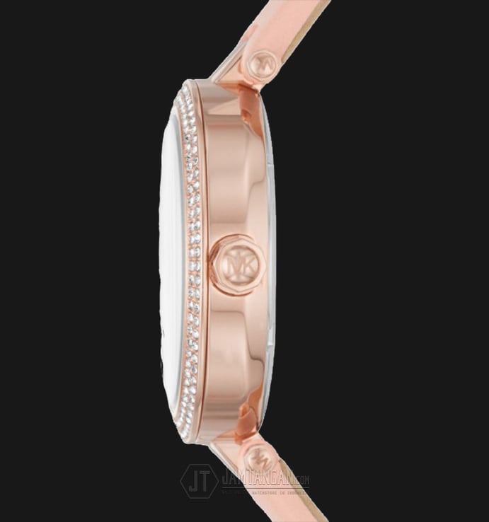 Michael Kors MK2590 Mini Parker Rose Gold-Tone and Pink Leather Strap