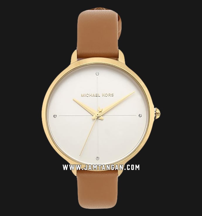 Michael Kors MK2779 Charley White Dial Brown Leather Strap