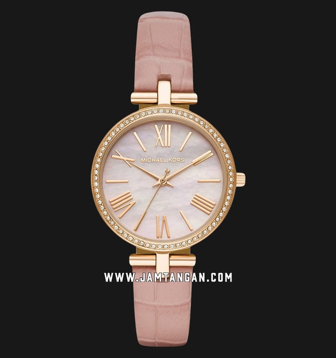 Michael Kors MK2790 Maci Mother of Pearl Dial Peach Leather Strap