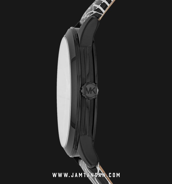 Michael Kors MK2847 Runway Black Dial Dual Color Leather Strap