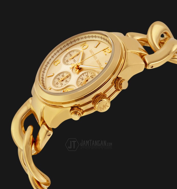 Michael Kors MK3131 Runway Twist Chronograph Gold Dial Gold Bracelet Watch