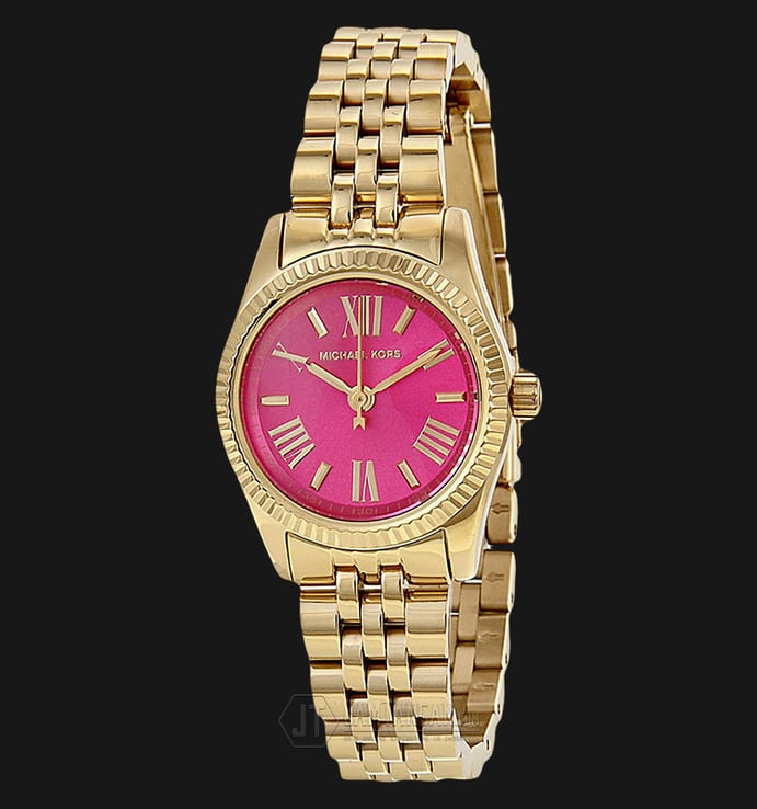 Michael Kors MK3270 Mini Lexington Pink Dial Gold-tone Ladies Watch