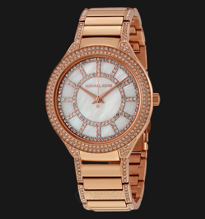 Michael Kors MK3313 Kerry Pearl Dial Rose Gold Stainless Steel Bracelet Watch