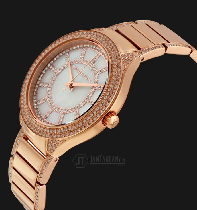 Michael Kors MK3313 Kerry Pearl Dial Rose Gold Stainless Steel Bracelet Watch