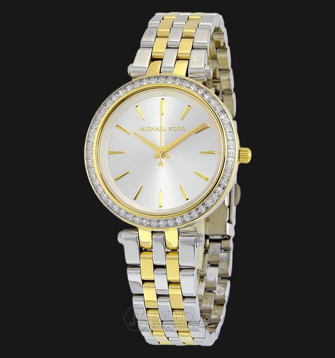 Michael Kors MK3405 Darci Pearl White Dial Two-Tone Stainless Bracelet Watch