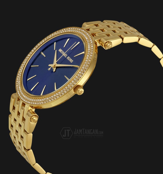 Michael Kors MK3406 Darci Blue Dial Gold Stainless Steel Bracelet Watch