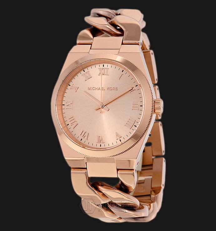 Michael Kors MK3414 Channing Rose Gold Dial Rose Gold Stainless Steel Strap