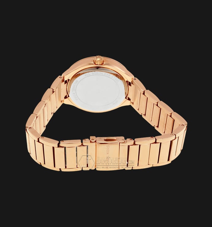 Michael Kors MK3443 Mini Kerry Pearl Dial Rose Gold Stainless Bracelet Watch