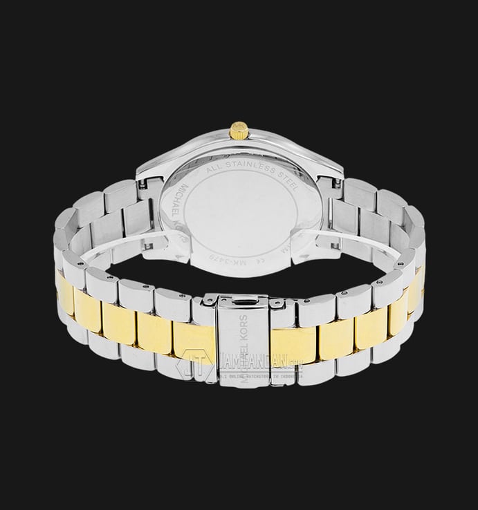 Michael Kors MK3479 Slim Runway Blue Dial Two-Tone Stainless Bracelet Watch