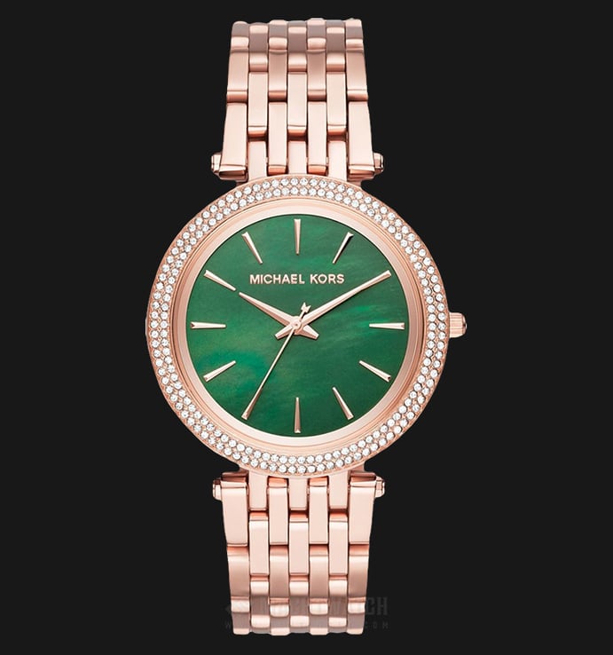 Michael Kors MK3552 Darci Green Mother of Pearl Dial Rose Gold-tone Stainless Steel