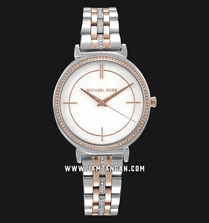 Michael Kors MK3831 Cinthia Mother of Pearl Dial Dual Tone Stainless Steel Strap