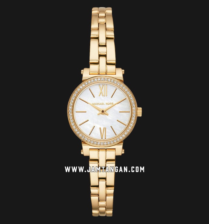 Michael Kors Sofie MK3833 Mother of Pearl Dial Gold Stainless Steel Strap