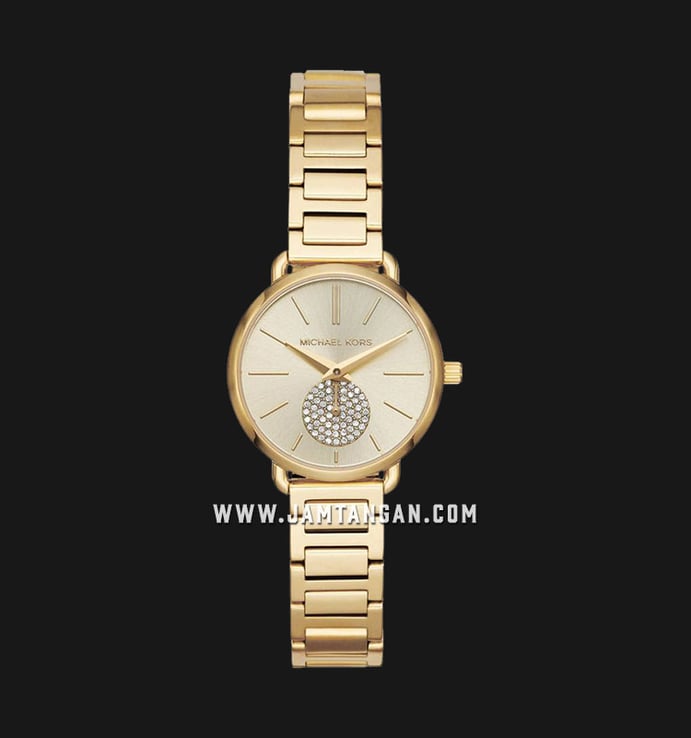 Michael Kors Portia MK3838 Gold Dial Gold Stainless Steel Strap