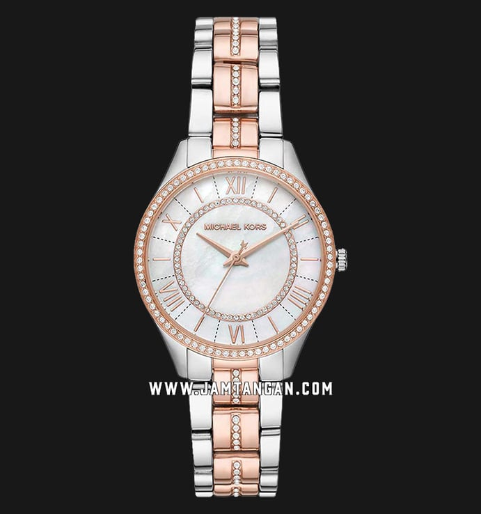 Michael Kors Lauryn MK3979 Mother Of Pearl Dial Dual Tone Stainless Steel Strap