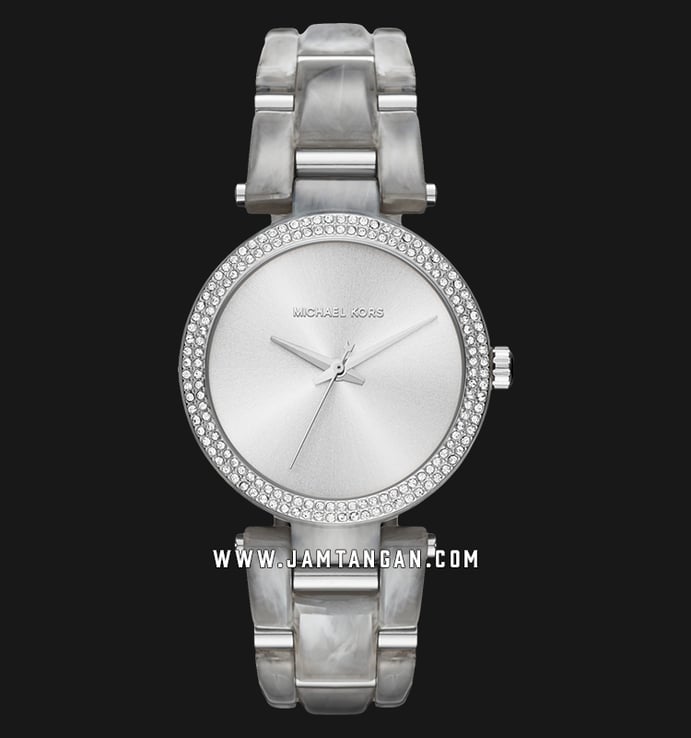 Michael Kors MK4320 Delray Ladies Silver Dial Stainless Steel with Ceramic Strap