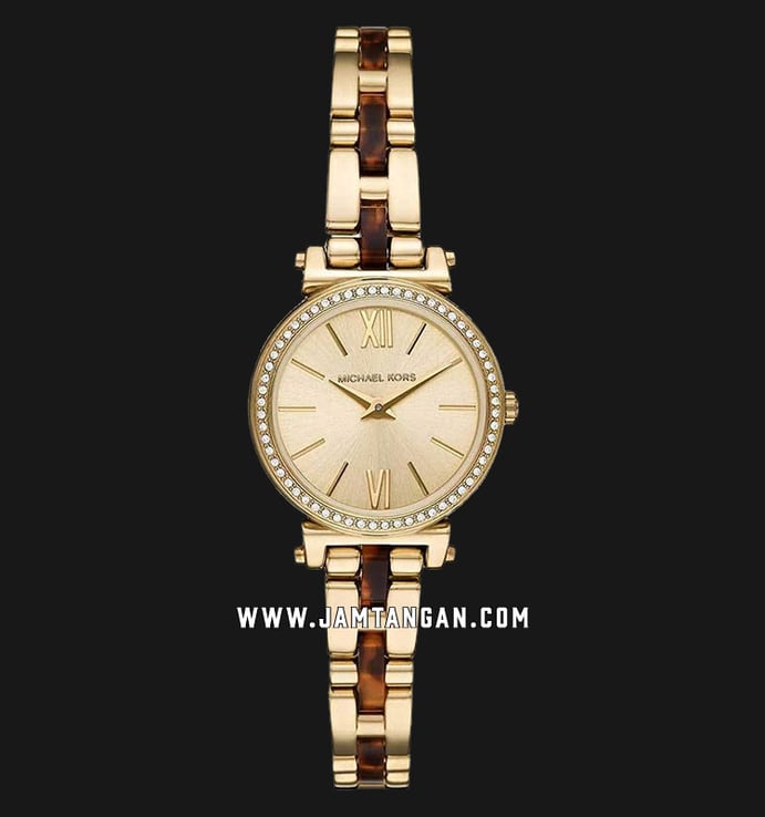 Michael Kors Sofie MK4346 Gold Dial Dual Tone Stainless Steel Strap