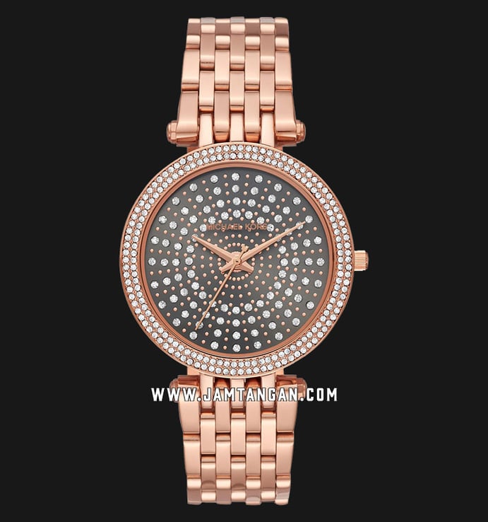 Michael Kors Darci MK4408 Diamond Accents Grey Dial Rose Gold Stainless Steel Strap