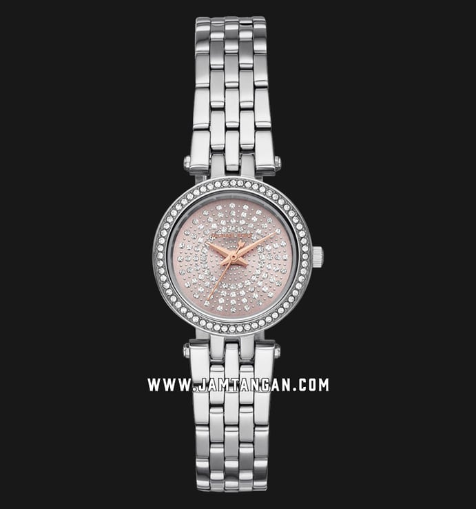Michael Kors Darci MK4409 Diamond Accents Pink Dial Stainless Steel Strap