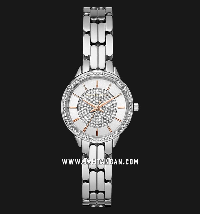 Michael Kors Allie MK4411 Glitz Accents Silver Dial Stainless Steel Strap