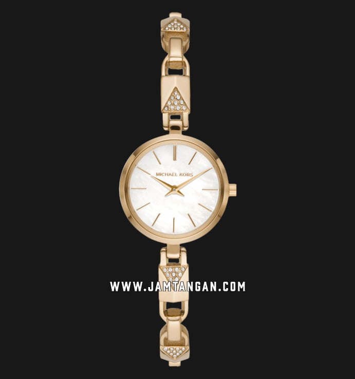 Michael Kors Jaryn MK4439 Mother Of Pearl Dial Gold Stainless Steel Strap