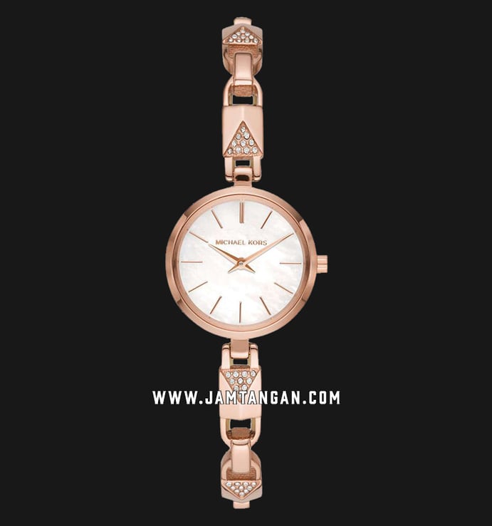Michael Kors Jaryn MK4440 Mother Of Pearl Dial Rose Gold Stainless Steel Strap