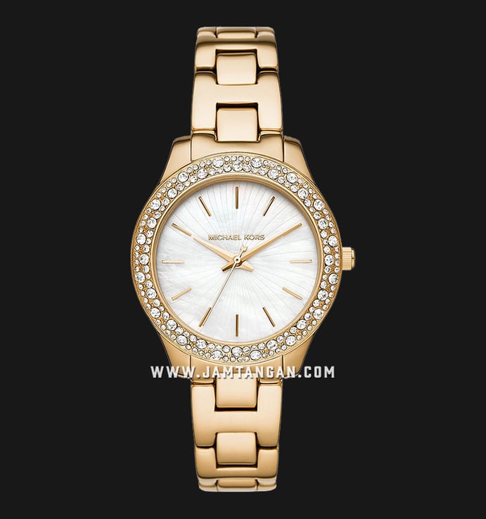 Michael Kors Liliane MK4555 Mother of Pearl Dial Gold Stainless Steel Strap