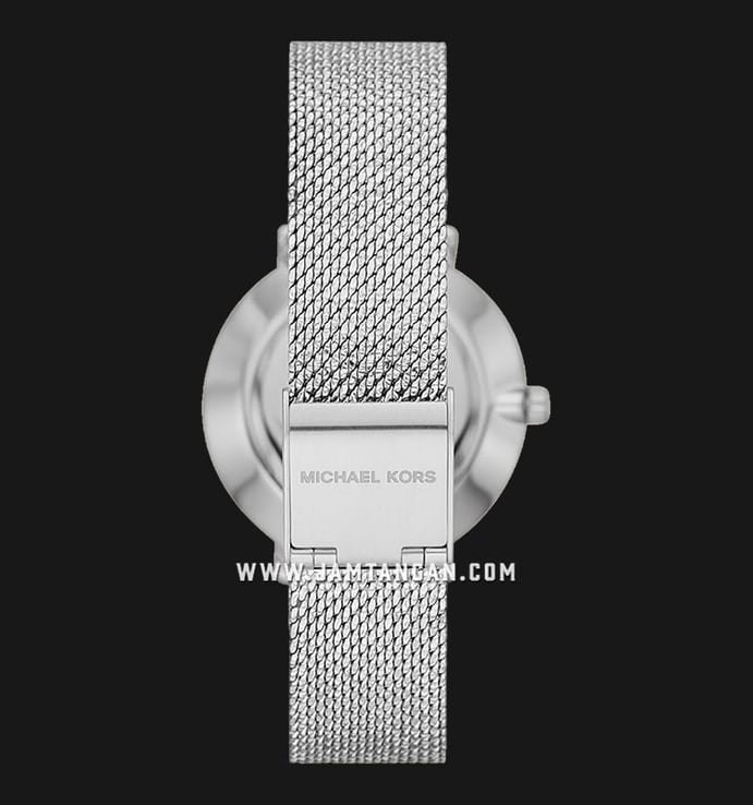 Michael Kors Pyper MK4618 Ladies White Dial Silver Steel Mesh Strap