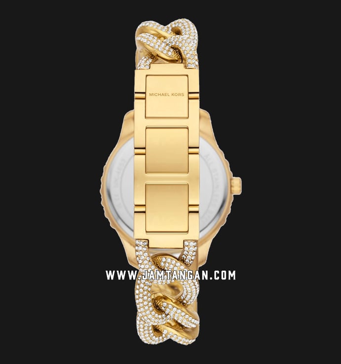 Michael Kors Layton MK4653 Ladies Silver Dial Gold With Crystal Stainless Steel Strap