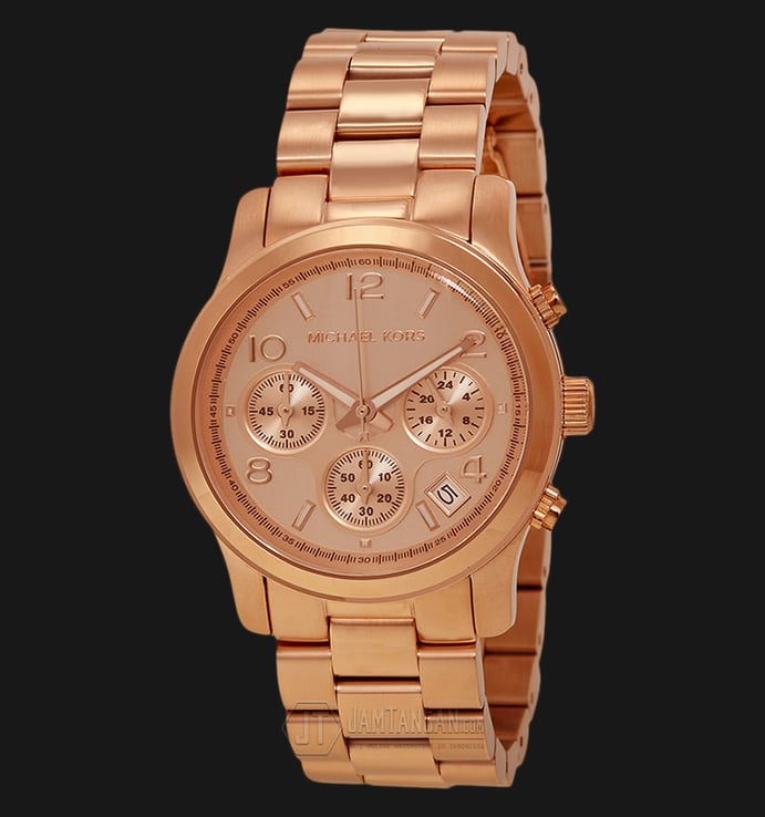 Michael Kors MK5128 Runway Chronograph Rose Dial Rose Gold Bracelet Watch
