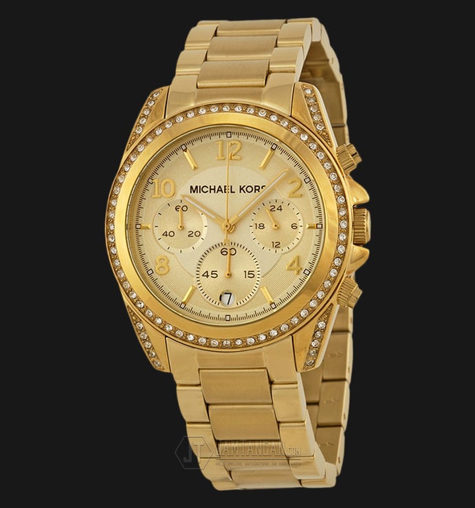 Michael Kors MK5166 Blair Chronograph Gold Dial Gold Stainless Bracelet Watch