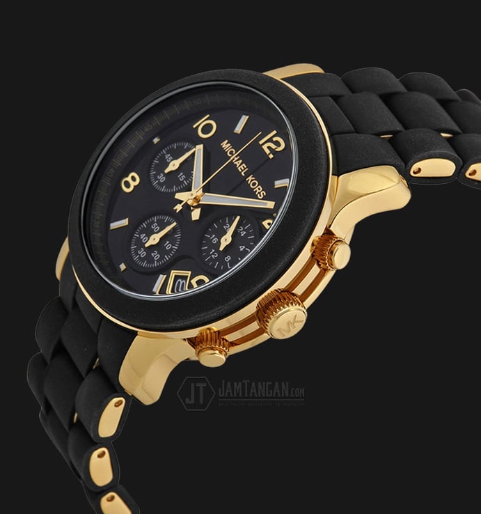 Michael Kors MK5191 Catwalk Chronograph Black Dial Black Rubber Bracelet Watch
