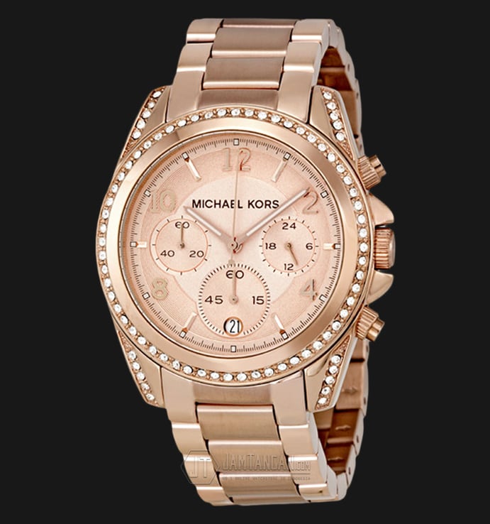 Michael Kors MK5263 Blair Chronograph Rose Dial Rose Stainless Bracelet Watch