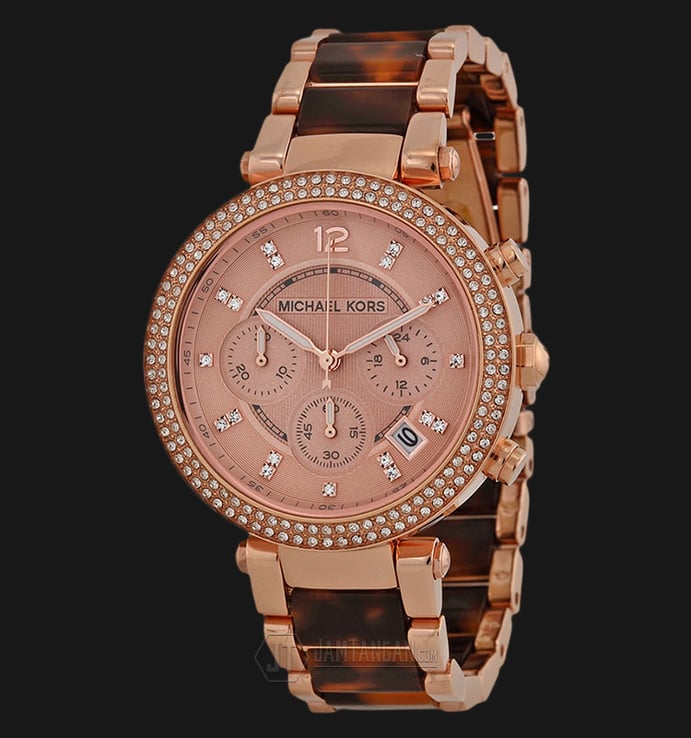 Michael Kors MK5538 Parker Chronograph Rose Dial Rose Bracelet Watch