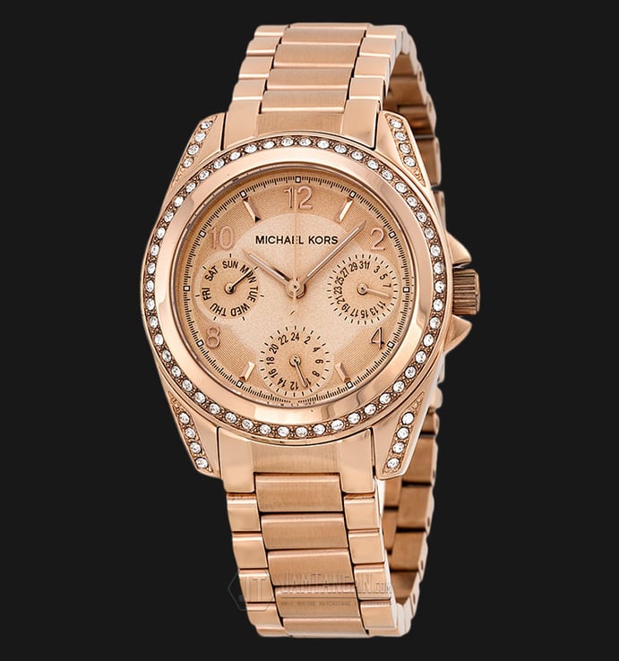 Michael Kors MK5613 Blair Chronograph Rose Dial Rose Gold Bracelet Watch