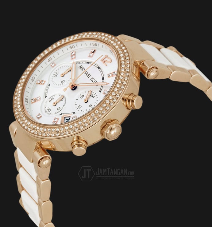 Michael Kors MK5774 Parker Chronograph White Dial Gold-tone Bracelet Watch