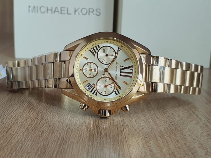 Michael Kors MK5798 Bradshaw Chronograph Champagne Dial Gold Bracelet Watch