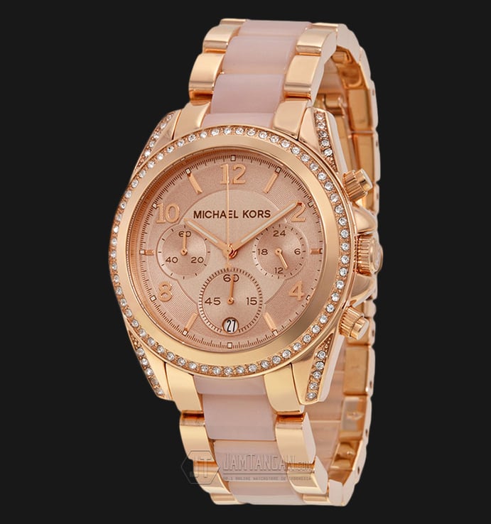 Michael Kors MK5943 Blair Chronograph Rose Gold Dial Rose-Tone Bracelet Watch