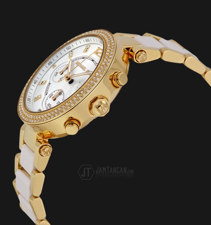 Michael Kors MK6119 Parker White Dial Gold-tone Stainless Steel Bracelet Watch
