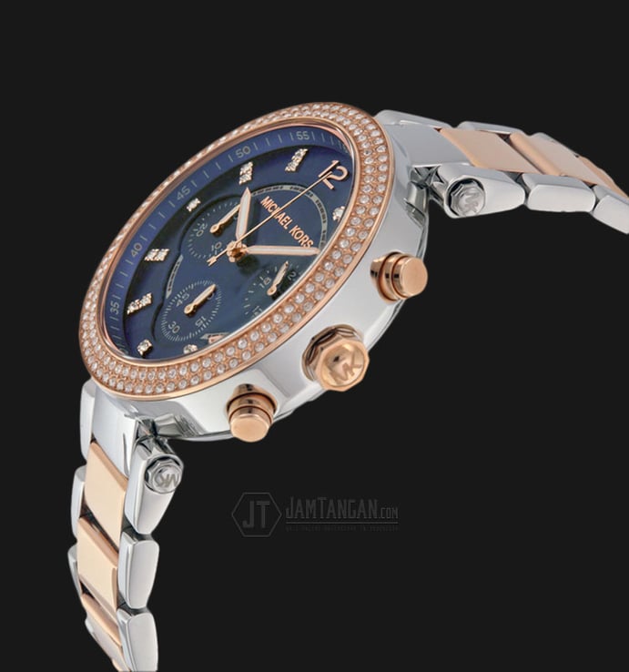 Michael Kors MK6141 Parker Chronograph Blue Dial Two-tone Bracelet Watch