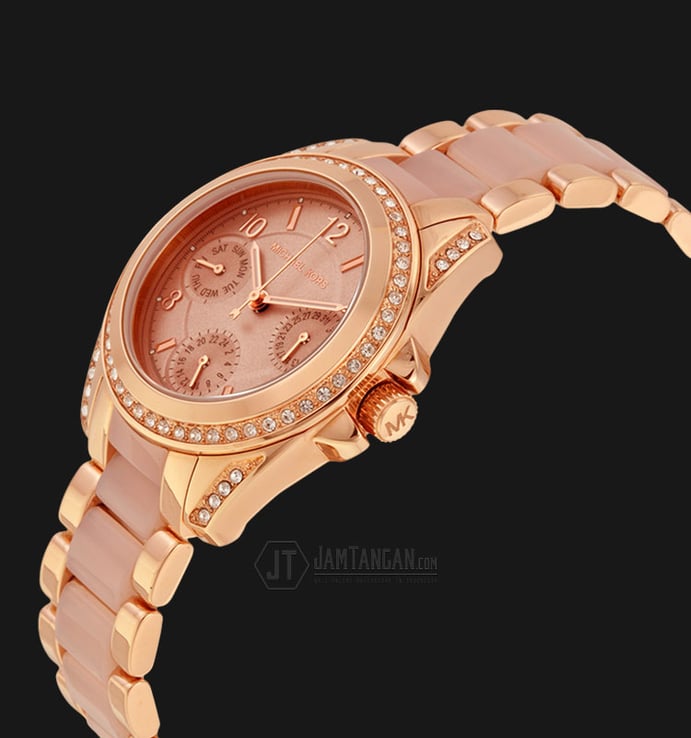 Michael Kors MK6175 Blair Chronograph Rose Gold Dial Rose-tone Bracelet Watch