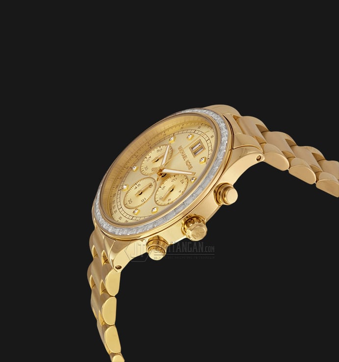 Michael Kors MK6187 Brinkley Chronograph Gold Dial Gold-tone Ladies Watch