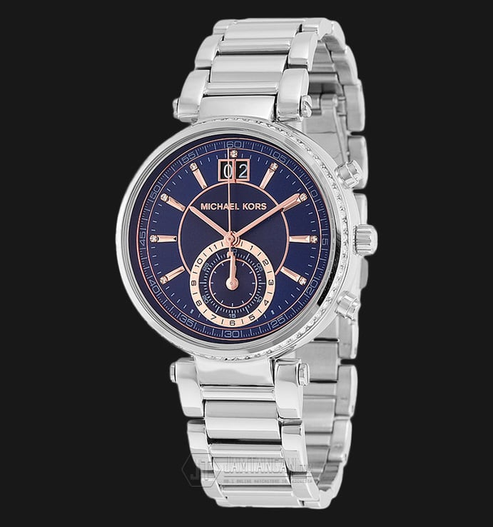 Michael Kors MK6224 Sawyer Chronograph Blue Dial Stainless Steel Bracelet Watch