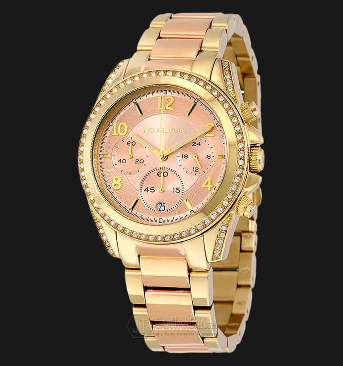 Michael Kors MK6316 Blair Chronograph Rose Gold Dial Gold-tone Bracelet Watch
