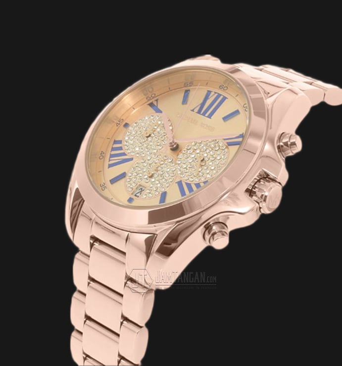 Michael Kors MK6321 Bradshaw Chronograph Rose Dial Rose Gold Bracelet Watch