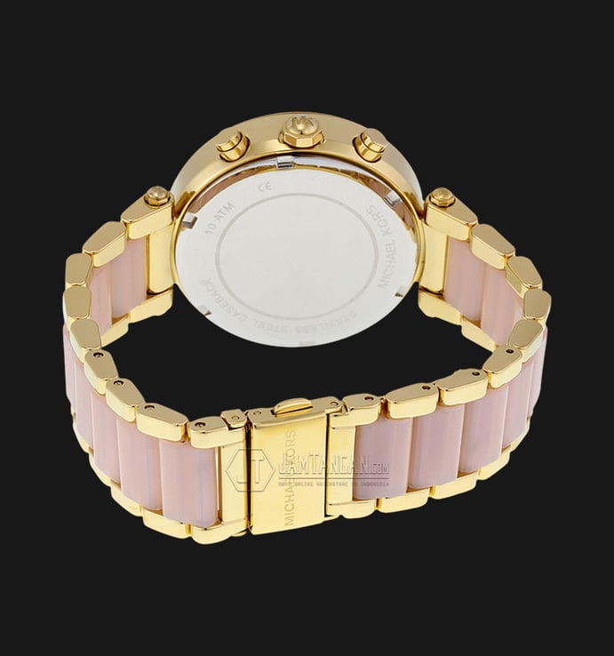 Michael Kors MK6326 Parker Pink Dial Gold-tone Bracelet Watch