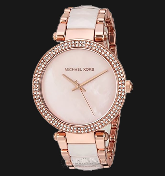 Michael Kors MK6402 Parker Rose Gold-Tone Pearl Dial Stainless Steel