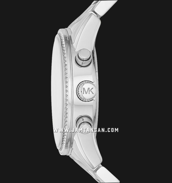Michael Kors Ritz MK6428 Chronograph Ladies White Dial Stainless Steel Strap
