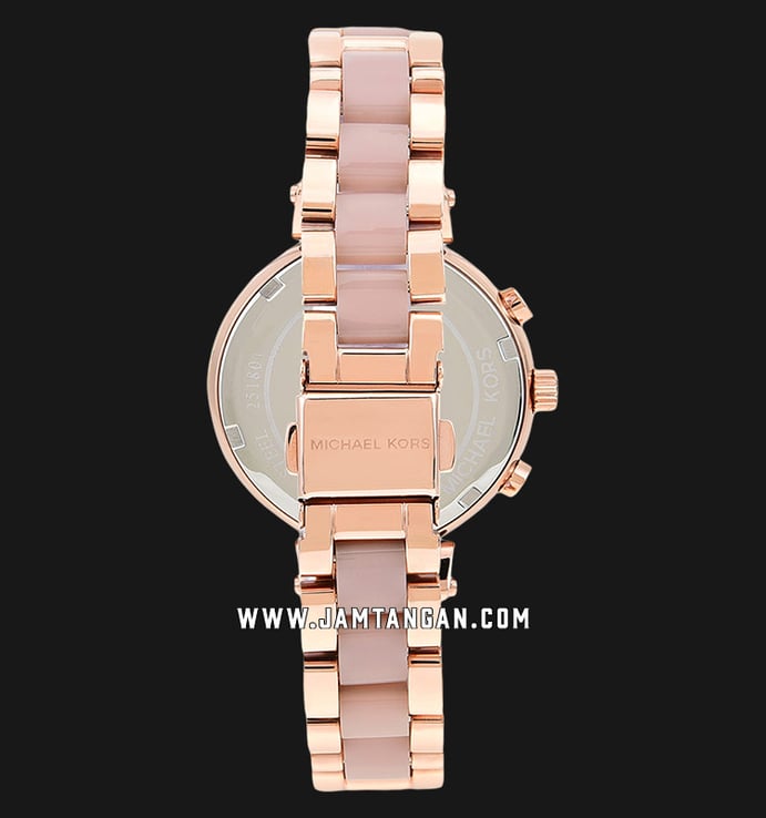 Michael Kors MK6560 Sofie Chronograph Rose Gold Dial Dual Tone Stainless Steel Strap