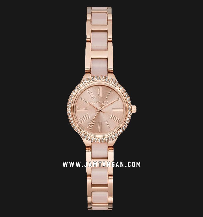 Michael Kors MK6582 Petite Ladies Rose Gold Dial Rose Gold Stainless Steel with Ceramic Strap