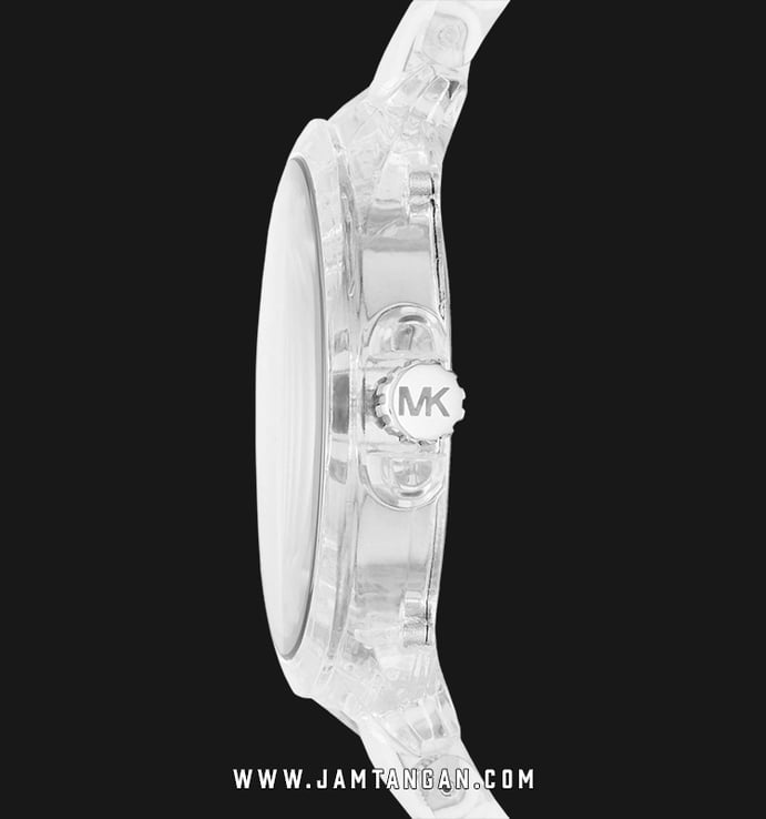 Michael Kors MK6675 Wren Acetate Silver Dial Clear Tone Resin Strap